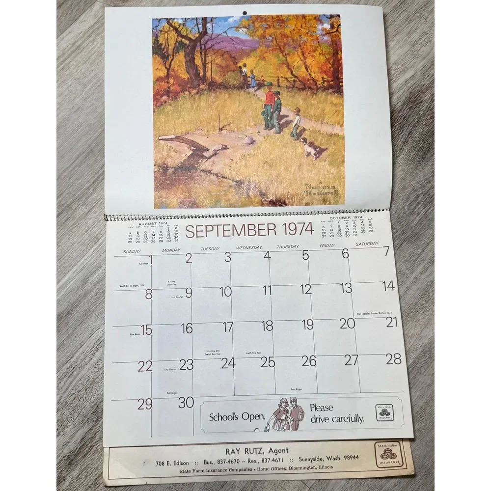 Vintage‎ Norman Rockwell 1974 appointment calendar.